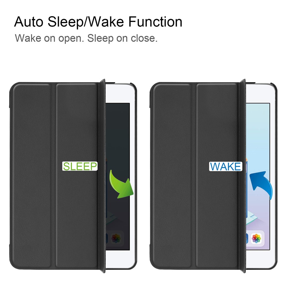 Auto-wake/sleep pu Кожаная Стабильная Тройная Подставка Для Подставки Для Ipad Mini (2019) 7,9 Дюйма / Mini 4 - Черный