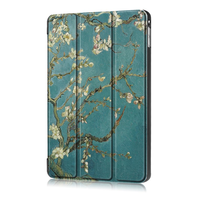 Pattern Printing Tri-fold Stand PU Leather Smart Tablet Case for iPad mini 4 / mini (2019) - Apricot Flower Tree-4
