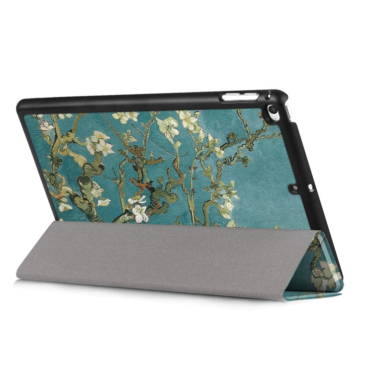 Pattern Printing Tri-fold Stand PU Leather Smart Tablet Case for iPad mini 4 / mini (2019) - Apricot Flower Tree-6