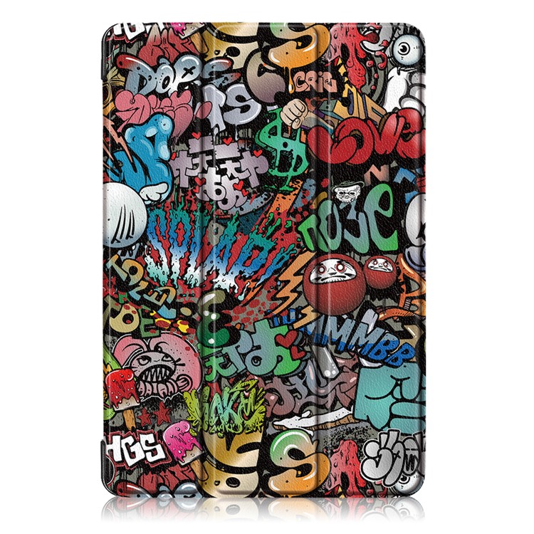 Pattern Printing Tri-fold Stand PU Leather Smart Tablet Case for iPad mini 4 / mini (2019) - Graffiti Pattern-2