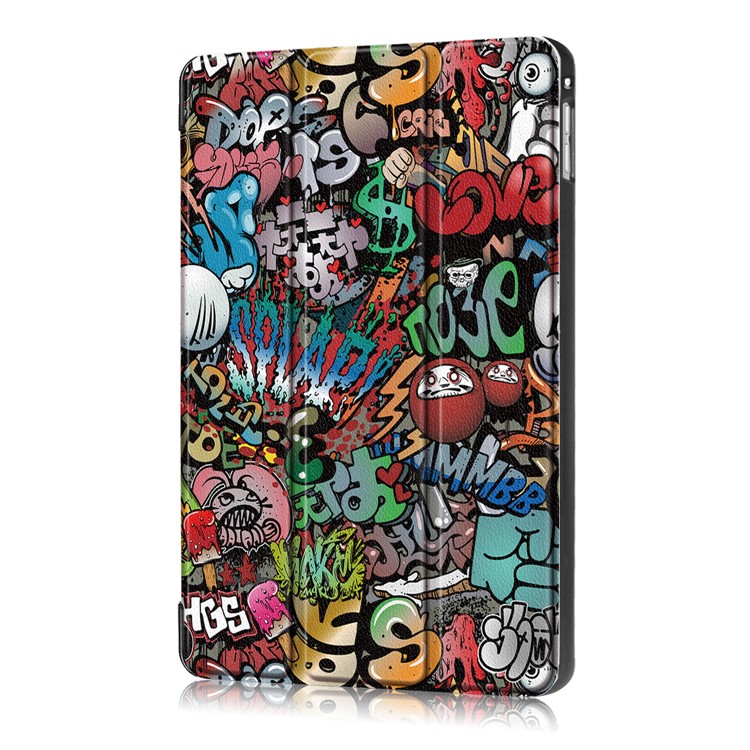 Pattern Printing Tri-fold Stand PU Leather Smart Tablet Case for iPad mini 4 / mini (2019) - Graffiti Pattern-4