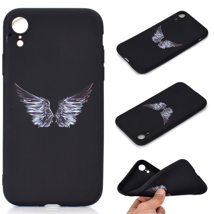 Matte Pattern Printing TPU Mobile Phone Cover for iPhone XR 6.1 inch - Wings-1