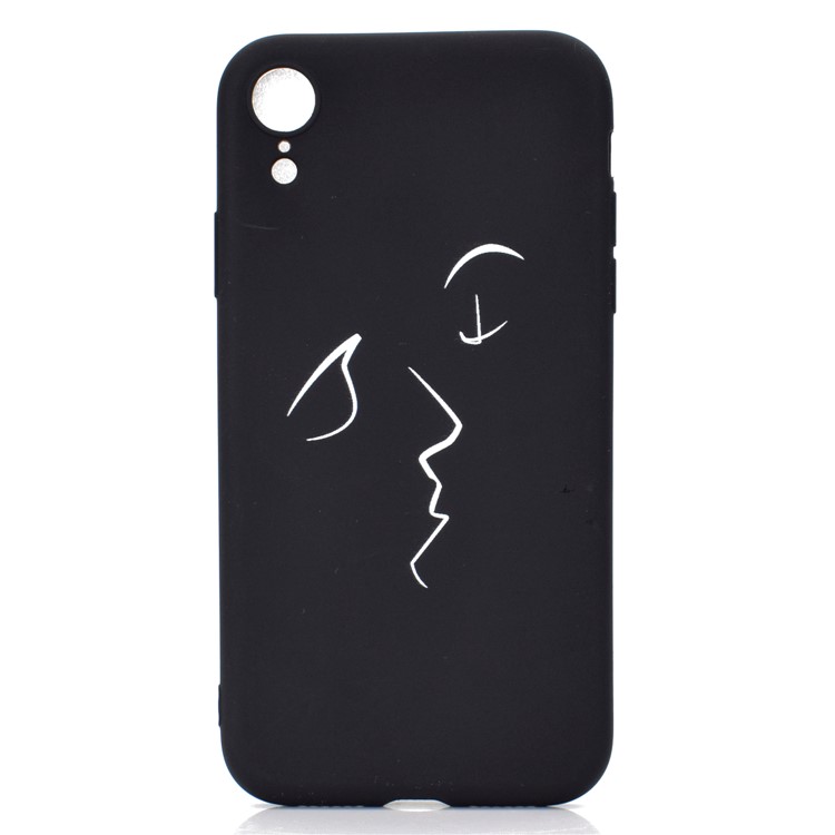 Matte Pattern Printing TPU Mobile Phone Cover for iPhone XR 6.1 inch - Abstract Face-2