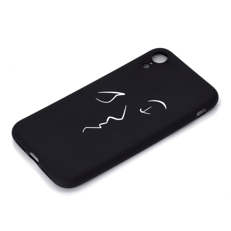 Matte Pattern Printing TPU Mobile Phone Cover for iPhone XR 6.1 inch - Abstract Face-3
