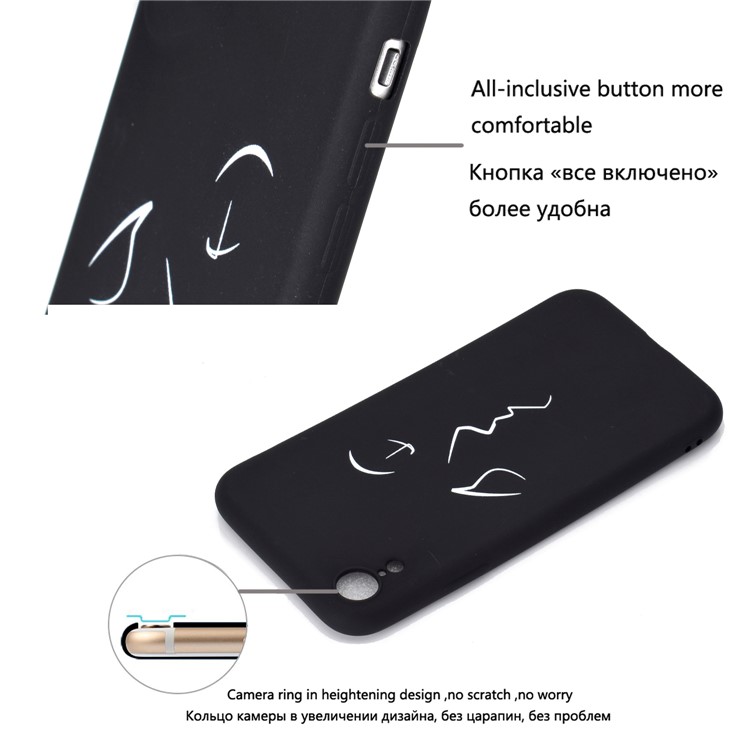 Matte Pattern Printing TPU Mobile Phone Cover for iPhone XR 6.1 inch - Abstract Face-7