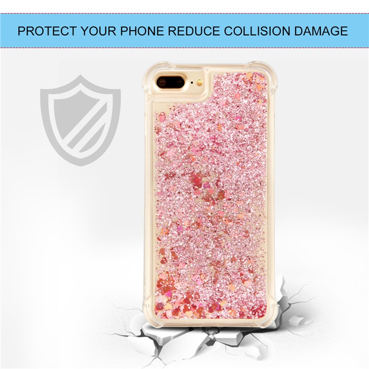 Dynamic Quicksand Shock-absorbing TPU Back Case for iPhone 8 Plus/7 Plus/6s Plus/6 Plus 5.5 inch - Pink-3