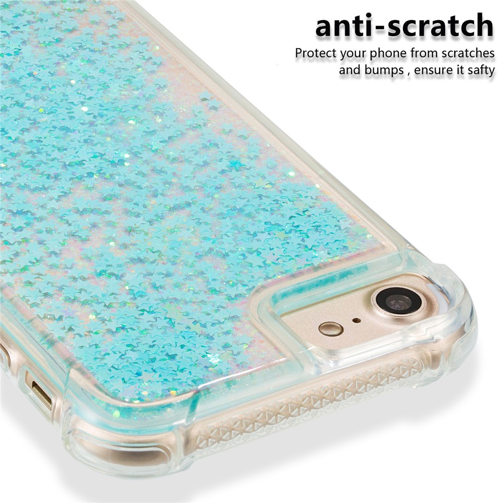 Dynamic Quicksand Shock-absorbing TPU Protection Phone Casing for iPhone SE 2nd Gen (2020)/8/7/6s/6 4.7 inch - Cyan-3