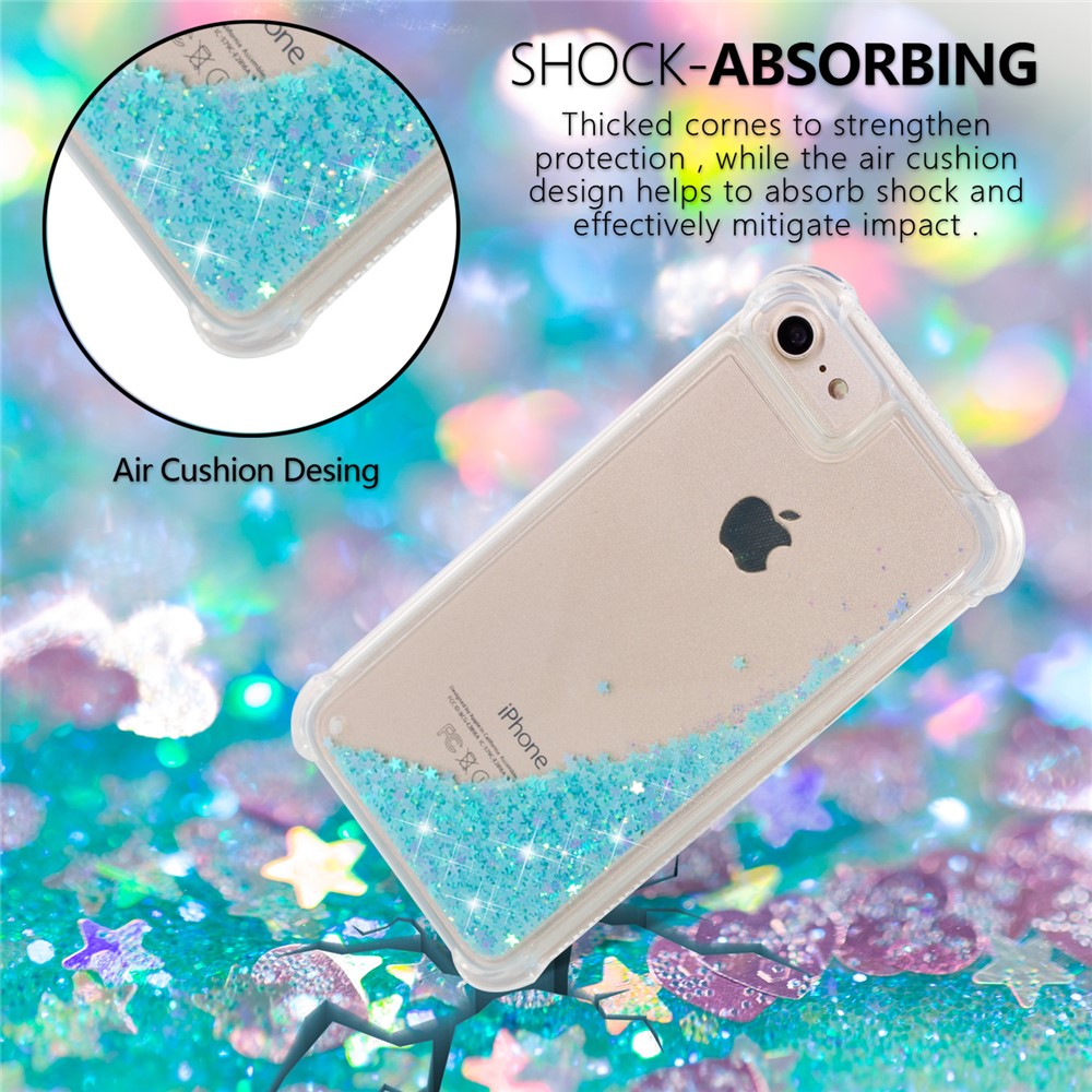 Dynamic Quicksand Shock-absorbing TPU Protection Phone Casing for iPhone SE 2nd Gen (2020)/8/7/6s/6 4.7 inch - Cyan-6