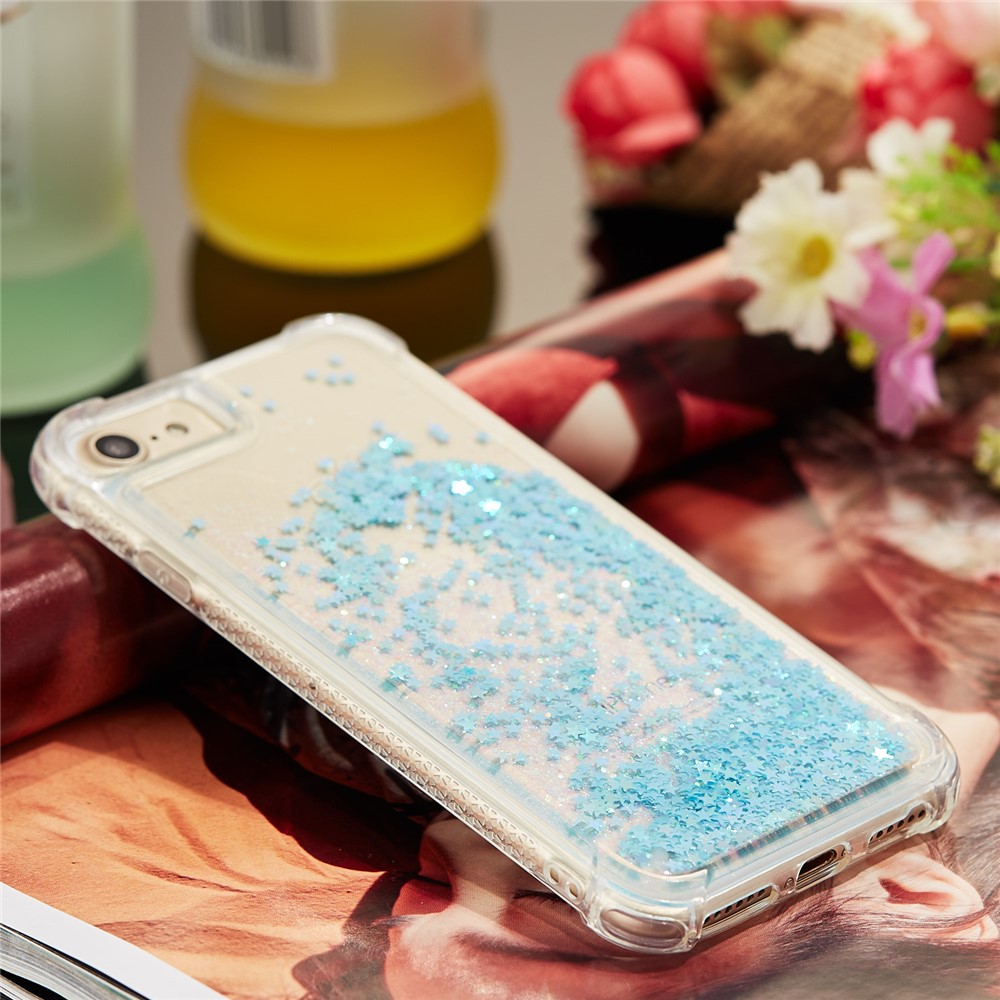 Dynamic Quicksand Shock-absorbing Tpu-schutz-telefongehäuse Für Iphone 8/7/SE (2020)/SE (2022) 4,7 Zoll - Cyan-8