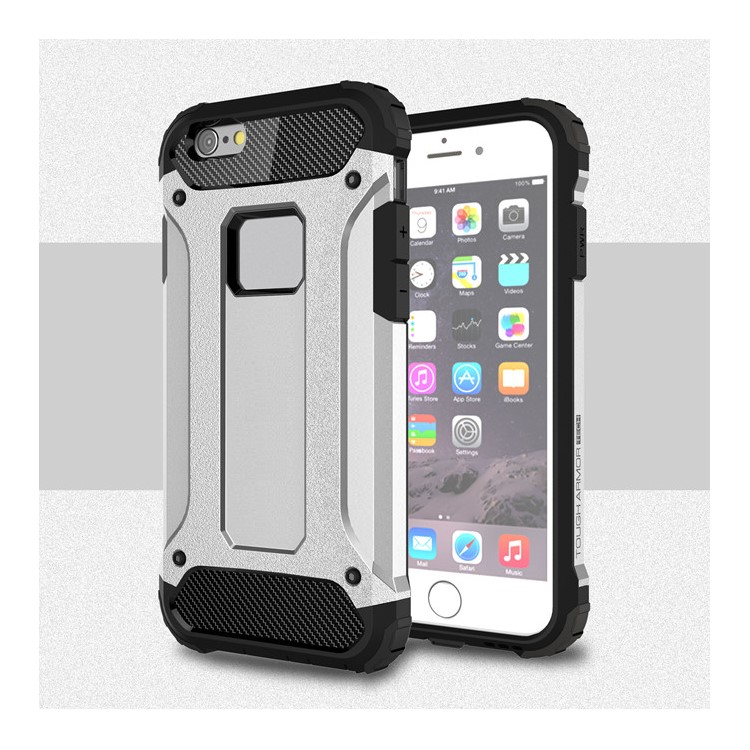 

Solid PC + TPU Hybrid Shell Case for iPhone 6s Plus / 6 Plus - Silver