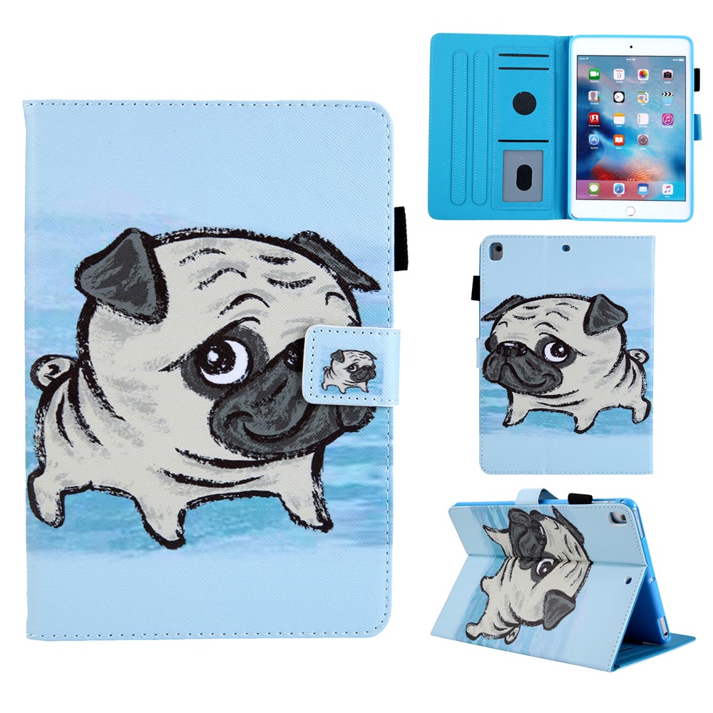 Animal Series Patterned Leather Card Holder Case for iPad 9.7-inch (2018) / 9.7-inch (2017) / Air (2013) / Air 2 - Shar Pei-1