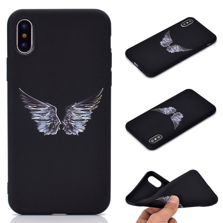 

Матовый Шаблон Печати ТПУ Защиты Телефона Оболочки Для Iphone XS Макс 6,5 Дюйма - Крылья, iPhone XS Max 6.5 inch