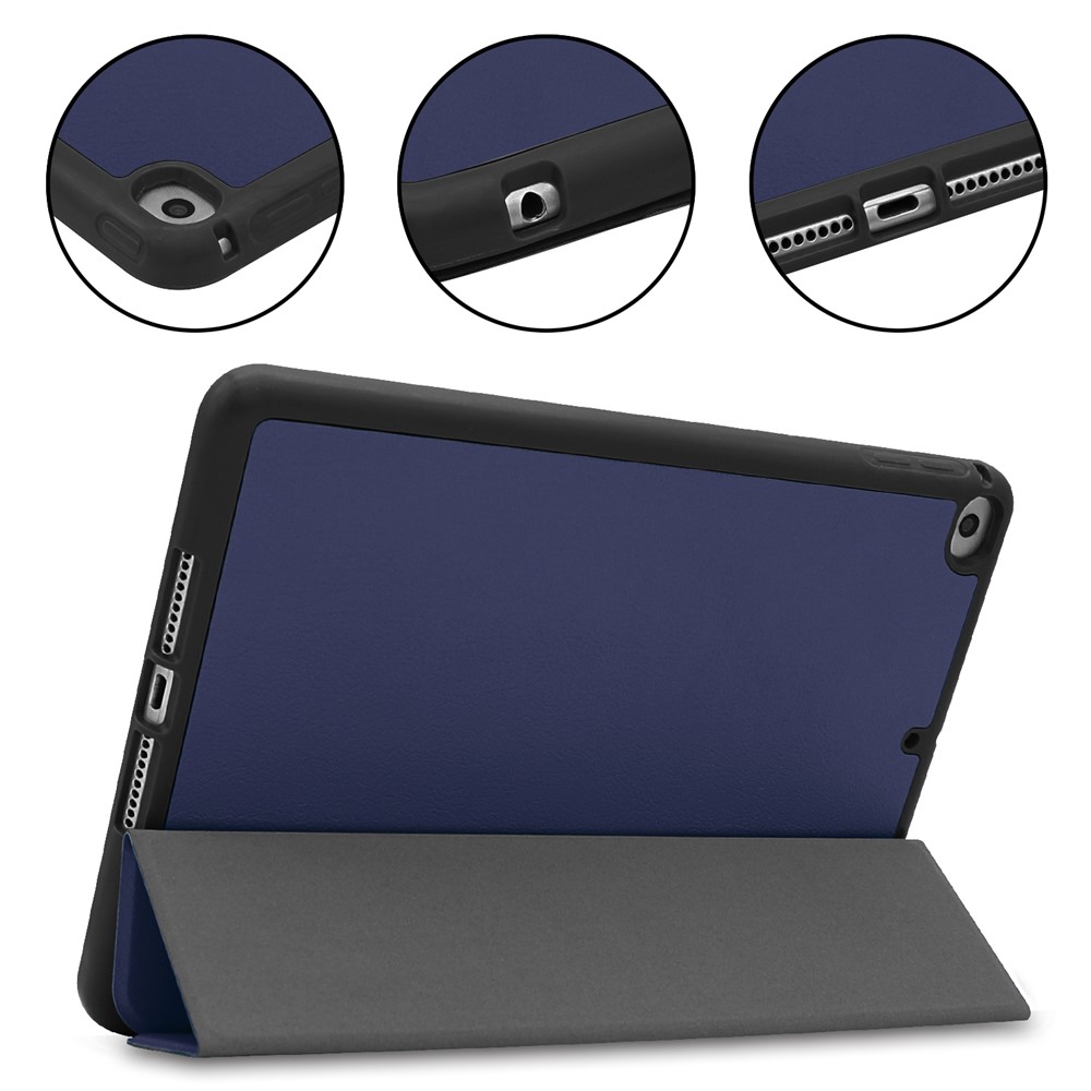 Tri-fold Stand PU Leather Smart Case with Pen Slot for iPad mini (2019) 7.9 inch / iPad mini 4 - Dark Blue-5