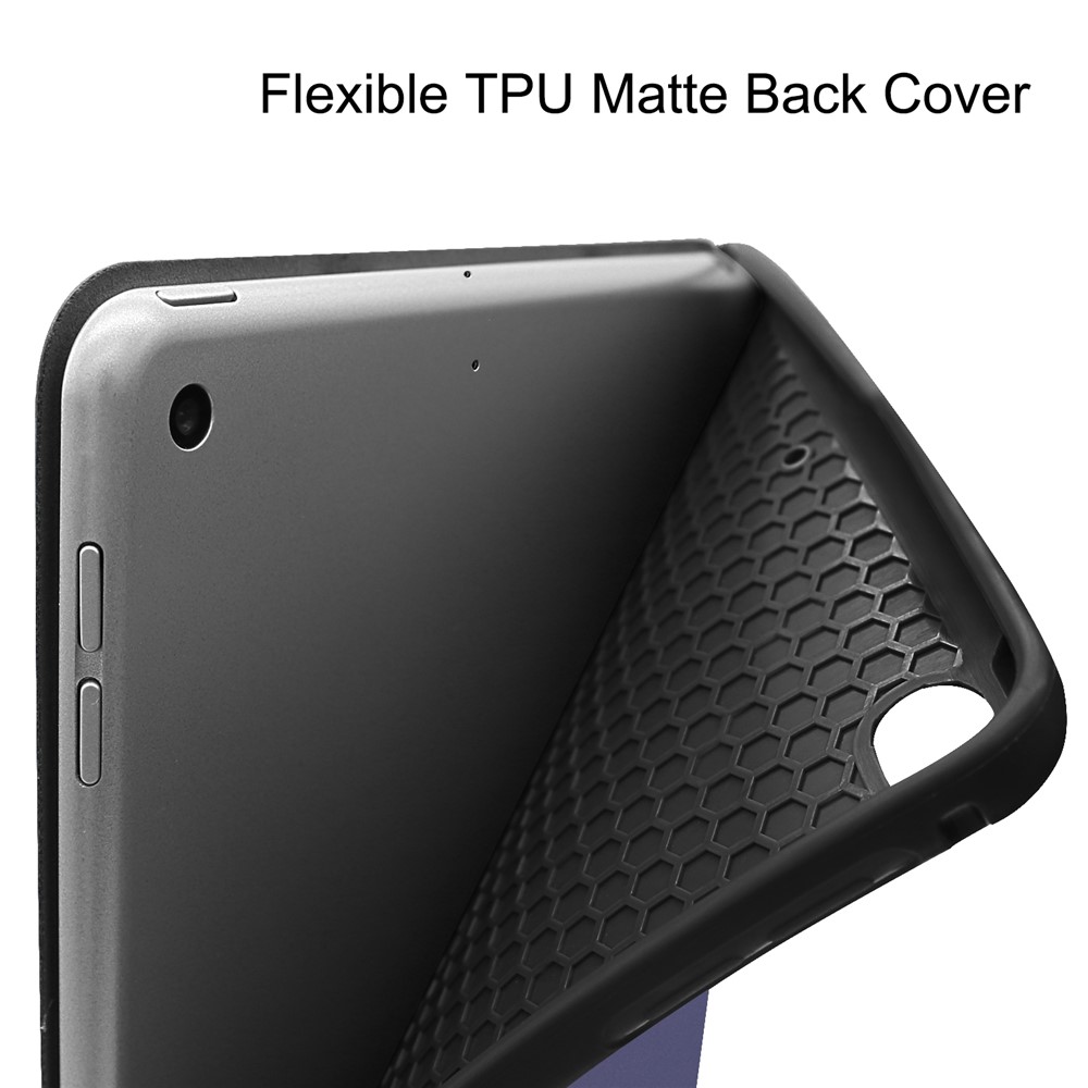 Tri-fold Stand PU Leather Smart Case with Pen Slot for iPad mini (2019) 7.9 inch / iPad mini 4 - Dark Blue-8