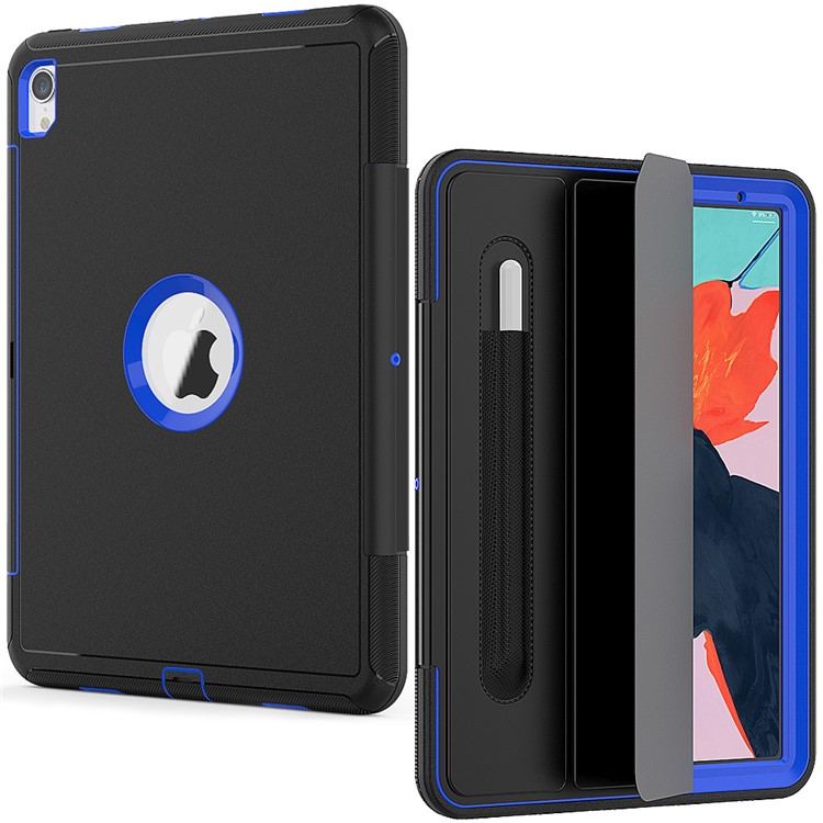 

Tri-fold Stand PC+TPU+PU Leather Stand Smart Case for iPad Pro 11-inch (2018) with Pen Slot - Blue, iPad Pro 11-inch (2018)