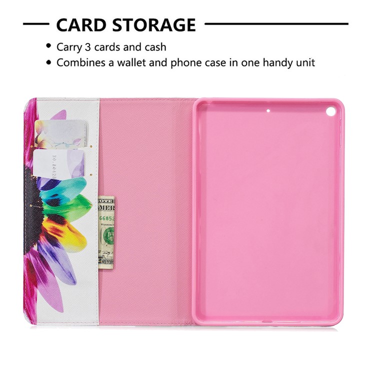 Tablet Case for iPad mini (2019) 7.9 inch Pattern Printing PU Leather Wallet Stand Shell - Colorful Petals-6