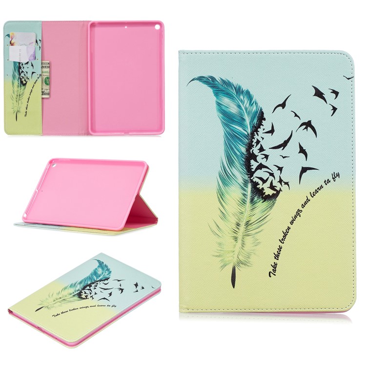 

Tablet Case for iPad mini (2019) 7.9 inch Pattern Printing PU Leather Wallet Stand Shell - Feather Pattern, iPad mini (2019) 7.9 inch