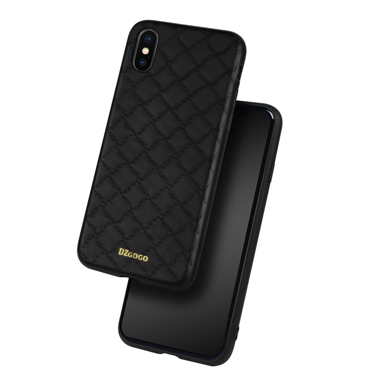 

DZGOGO Яго Серии PU Кожаный Чехол С Покрытием ТПУ Чехол Для IPhone XS / X - Черный, iPhone XS 5.8 inch
