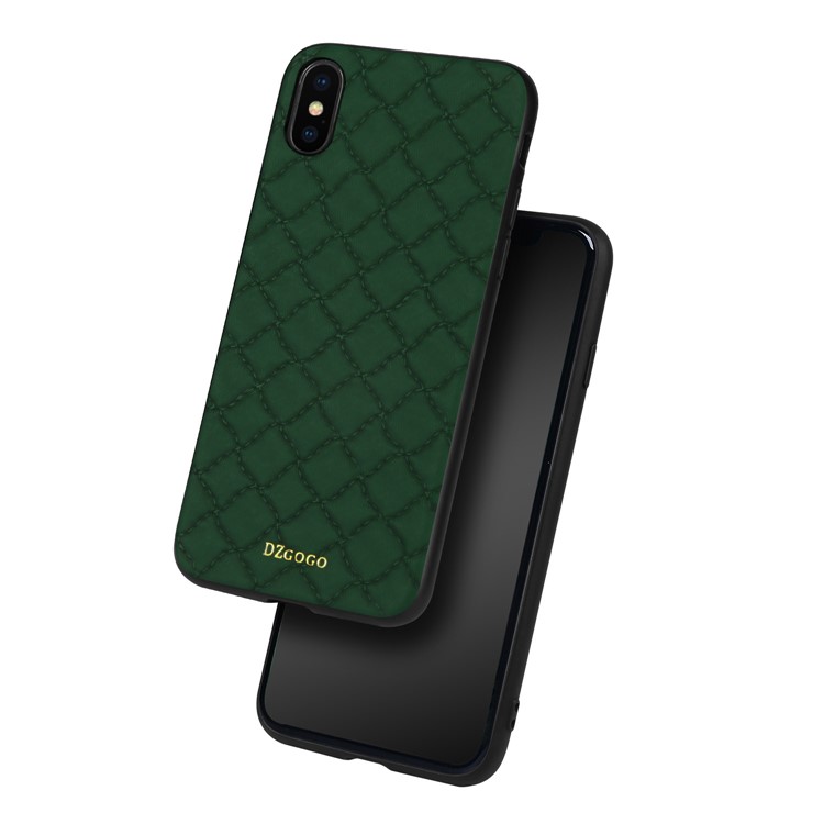 

DZGOGO Яго Серии PU Кожаный Чехол С Покрытием ТПУ Чехол Для IPhone XS / X - Зеленый, iPhone XS 5.8 inch