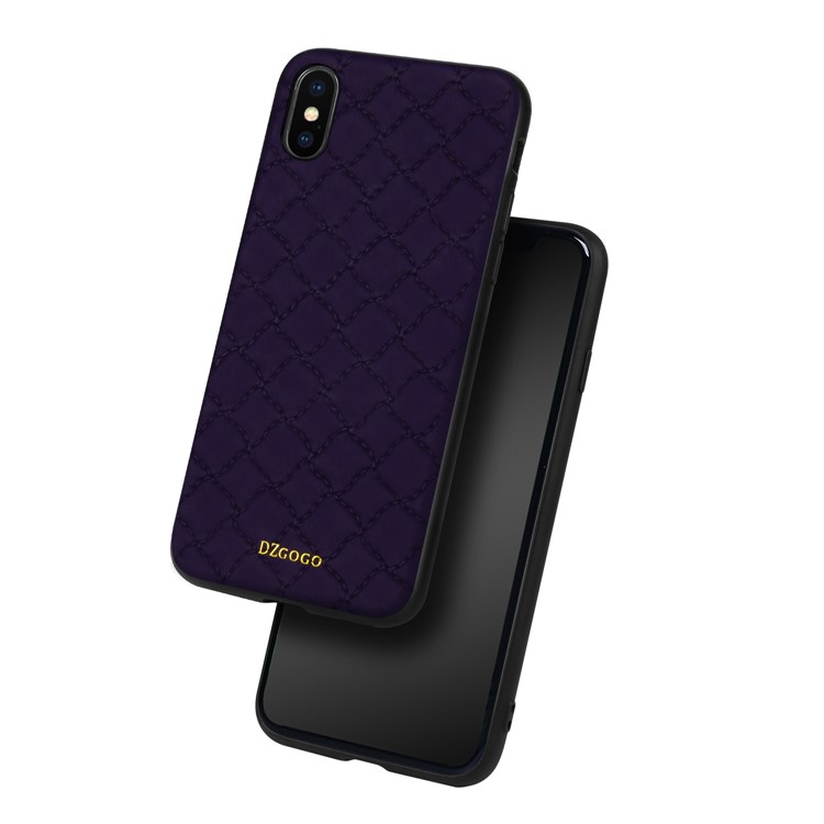 

DZGOGO Яго Серии PU Кожаный Чехол С Покрытием Телефона ТПУ Для Iphone XS Макс 6,5 Дюйма - Пурпурный, iPhone XS Max 6.5 inch