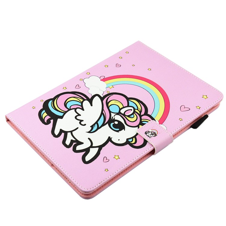 Pattern Printing PU Leather Card Holder Tablet Stand Cover for iPad Air - Rainbow Unicorn-3