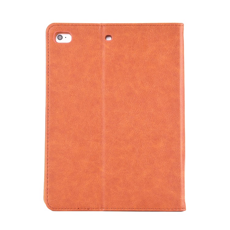 Simple Style Stand Card Holder Leather Smart Case for iPad mini (2019) 7.9 inch - Orange-2