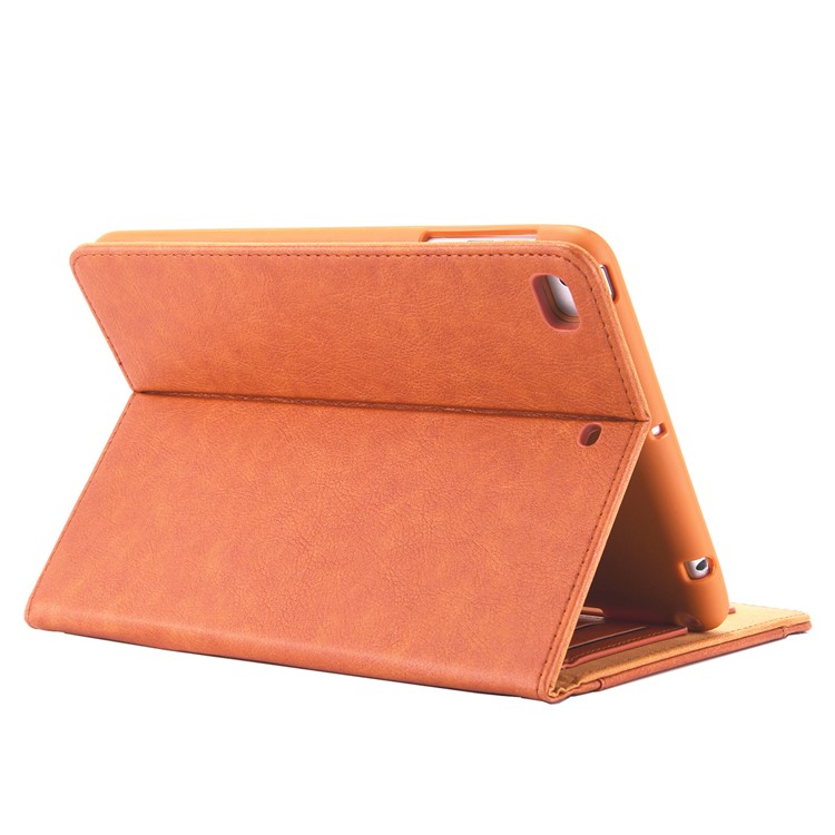 Simple Style Stand Card Holder Leather Smart Case for iPad mini (2019) 7.9 inch - Orange-4