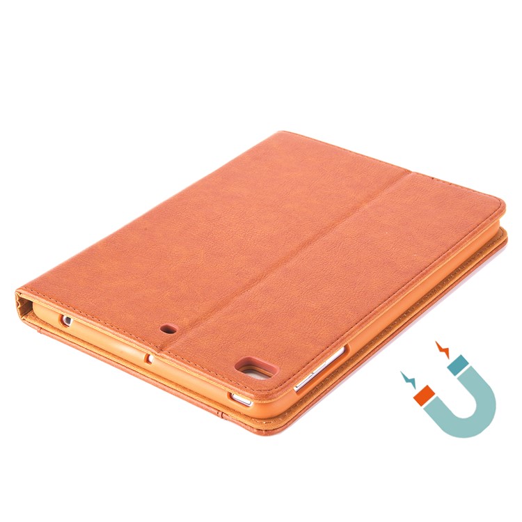 Simple Style Stand Card Holder Leather Smart Case for iPad mini (2019) 7.9 inch - Orange-6