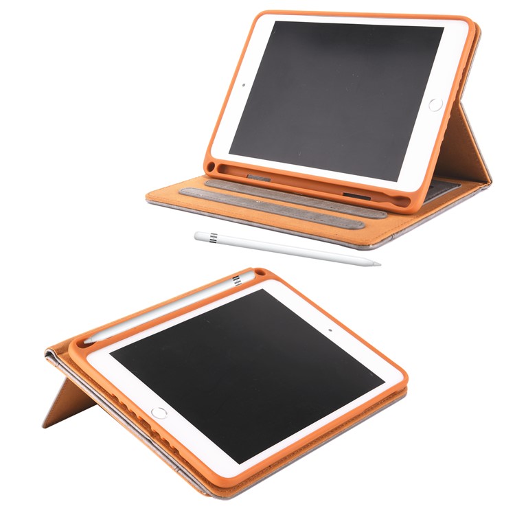 Simple Style Stand Card Holder Leather Smart Case for iPad mini (2019) 7.9 inch - Grey-10