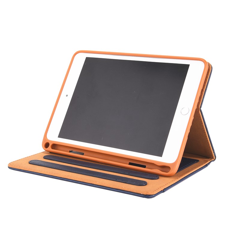 Simple Style Stand Card Holder Leather Smart Case for iPad mini (2019) 7.9 inch - Grey-13