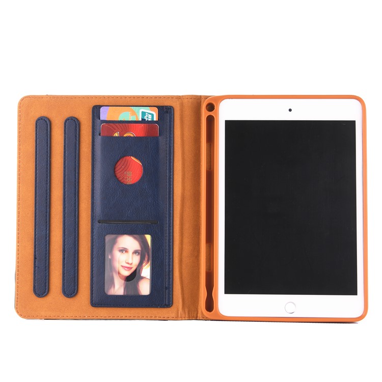 Simple Style Stand Card Holder Leather Smart Case for iPad mini (2019) 7.9 inch - Grey-15