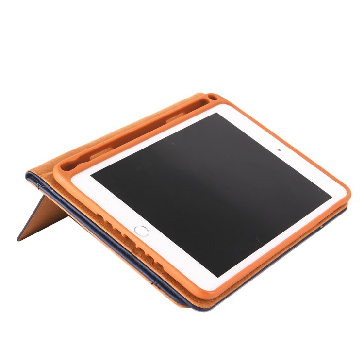 Simple Style Stand Card Holder Leather Smart Case for iPad mini (2019) 7.9 inch - Grey-17