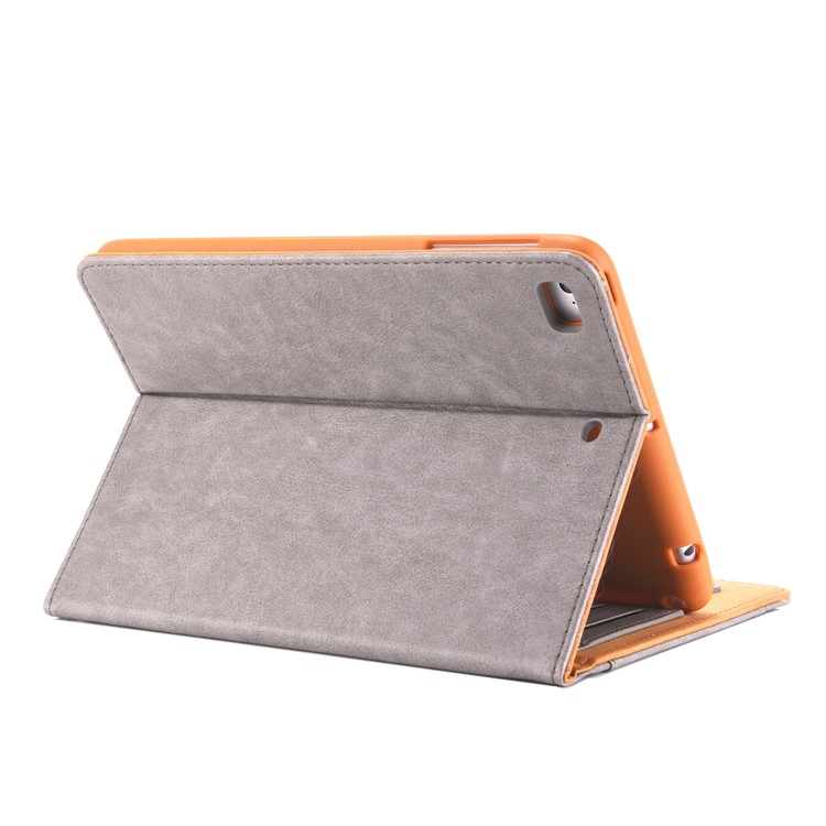Simple Style Stand Card Holder Leather Smart Case for iPad mini (2019) 7.9 inch - Grey-4