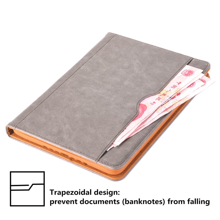 Simple Style Stand Card Holder Leather Smart Case for iPad mini (2019) 7.9 inch - Grey-8