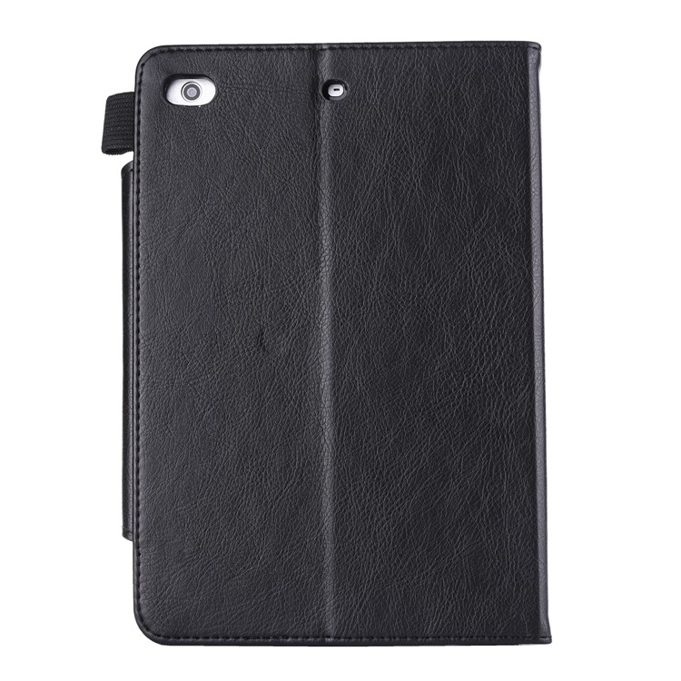 Metal Buckle Business Wallet Stand Leather Smart Cover Shell with Pen Slot for iPad mini (2019) 7.9 inch- Black-3