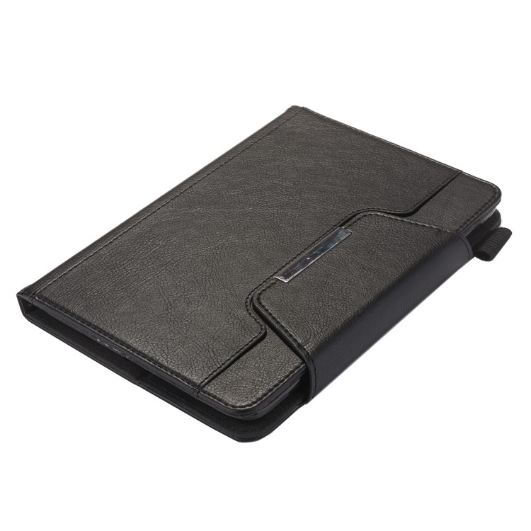 Metal Buckle Business Wallet Stand Leather Smart Cover Shell with Pen Slot for iPad mini (2019) 7.9 inch / Mini 4 / 3 / 2 / 1 - Black-7