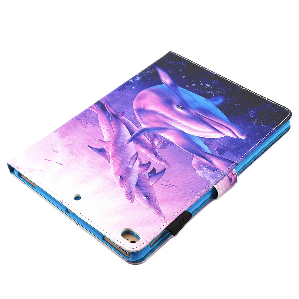 Patterned Leather Stand Smart Flip Case for iPad mini (2019) 7.9 inch - Dolphin-5