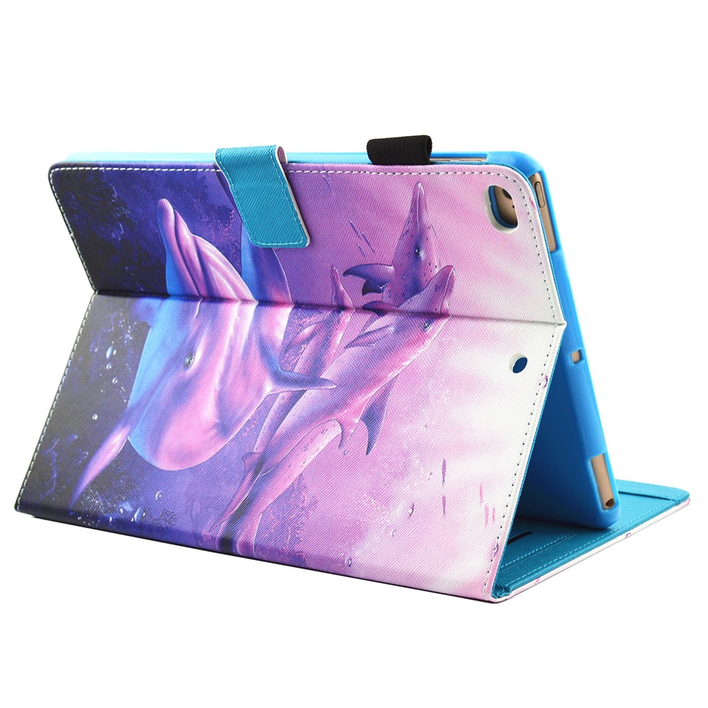 Stand De Couro Estampado Capa Flip Inteligente Para IPad Mini (2019) 7,9 Polegadas / Mini 4. / 3 / 2 / 1 - Golfinho