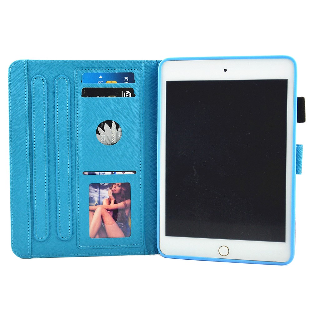 Modelo De Cuero Estampado Funda Con Flip Inteligente Para IPad Mini (2019) 7.9 Pulgadas / Mini 4 / 3 / 2 / 1 - Delfín-8