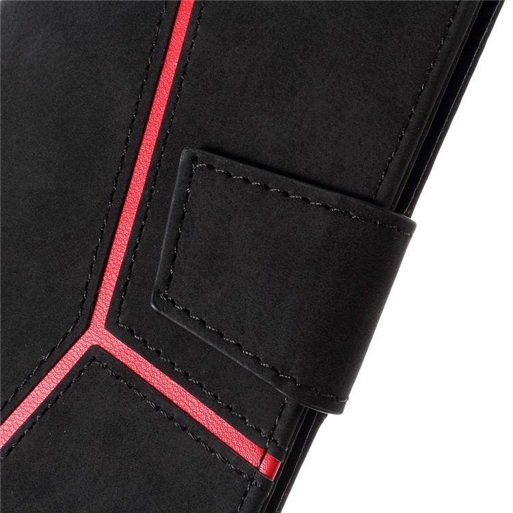 Business Style Splicing Leather Wallet Case Accessory for iPhone XS Max 6.5 inch - Black-4