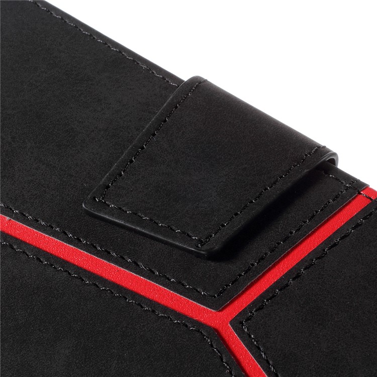 Business Style Splicing Leather Wallet Case Accessory for iPhone XS Max 6.5 inch - Black-5