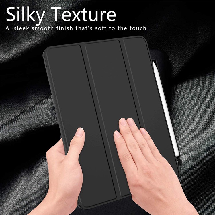IVSO Tri-fold Stand Auto-wake/seep Leather Smart Protector Shell for iPad Pro 11-inch (2018) - Black-2
