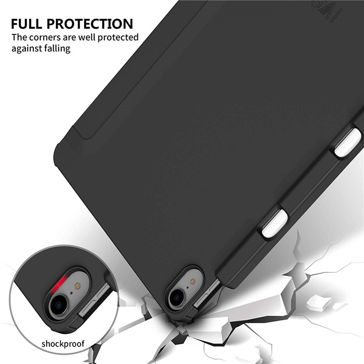 IVSO Tri-fold Stand Auto-wake/seep Leather Smart Protector Shell for iPad Pro 11-inch (2018) - Black-7
