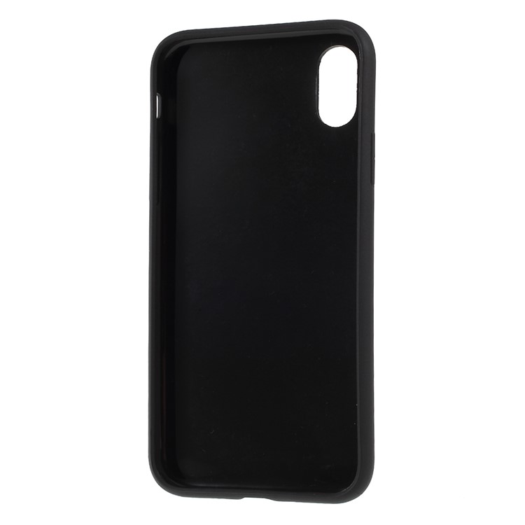 Business Card Slot PU Leather Coated TPU Mobile Phone Shell for iPhone X/XS 5.8 inch - Black-4