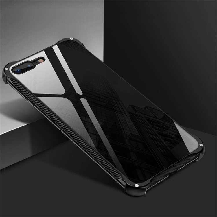 

Для Iphone 7 Плюс / 8 Плюс Закаленное Стекло + Металлическая Рама Для Телефона - Черный, iPhone 7 Plus 5.5 inch
