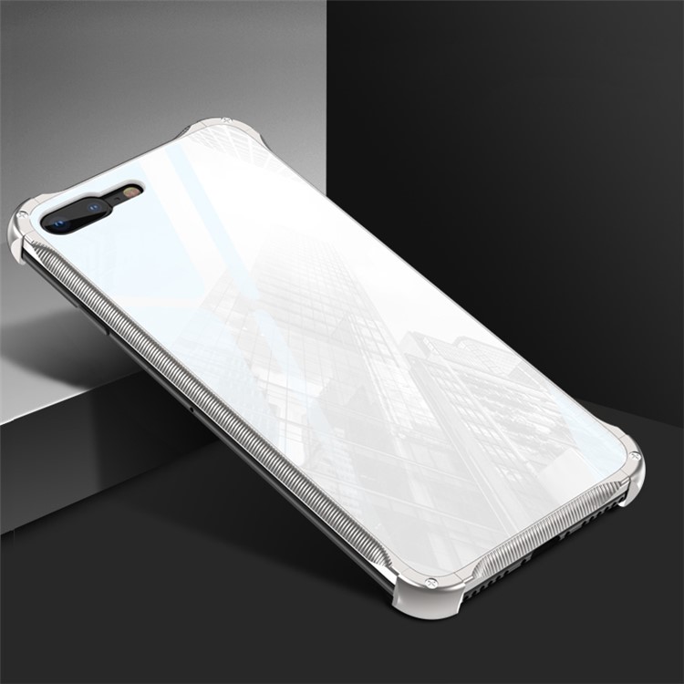 

Для Iphone 7 Плюс / 8 Плюс Закаленное Стекло + Металлическая Рама Для Телефона - Белый, iPhone 7 Plus 5.5 inch