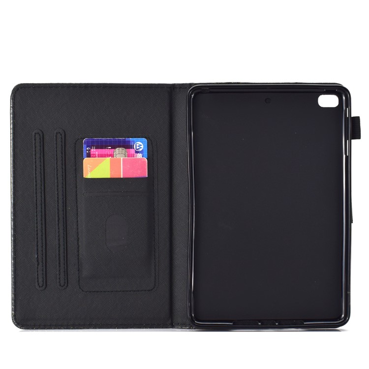 Flash Powder Smart PU Leather Card Holder Tablet Stand Cover for Apple iPad mini (2019) 7.9 inch / mini 4 / 3 / 2 / 1 - Black-8