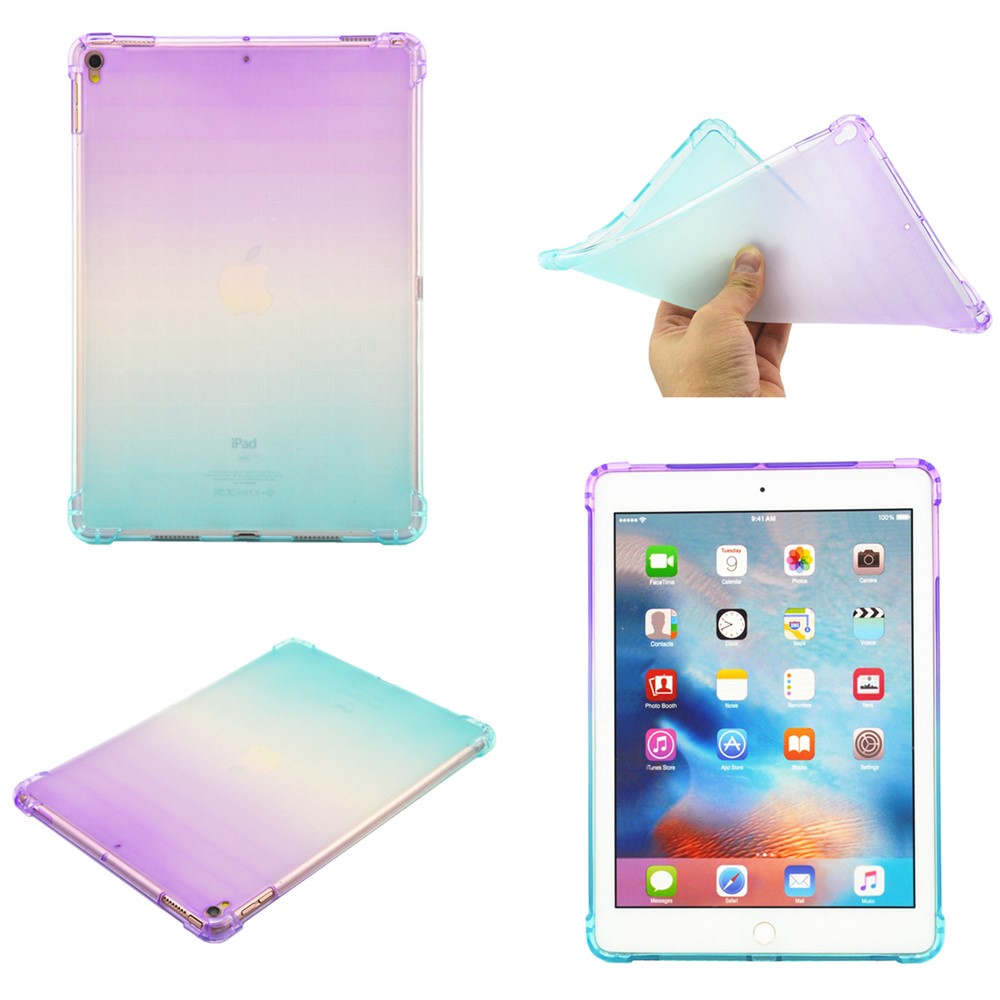 

Shockproof Colorful TPU Tablet Cover Case for iPad Air 10.5 inch (2019)/iPad Pro 10.5-inch (2017) - Purple/Green, iPad Air 10.5 inch (2019)