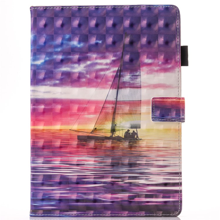 

3D Pattern Printing PU Leather Stand Shell Covering Case for iPad Air 10.5 inch (2019) / Pro 10.5-inch (2017) - Sunset Boat, iPad Air 10.5 inch (2019)