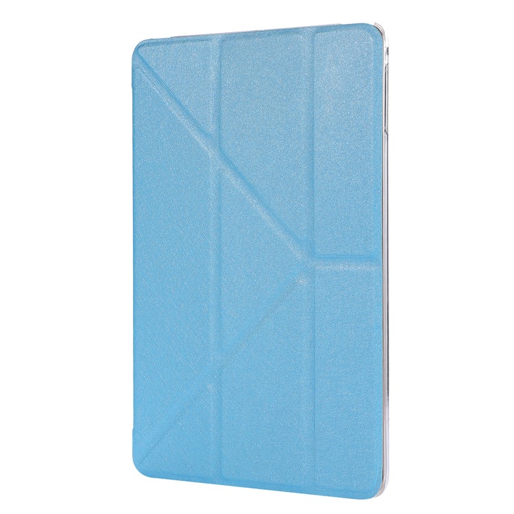 Silk Texture Origami Stand PU Leather Case for iPad mini (2019) 7.9 inch - Baby Blue-2